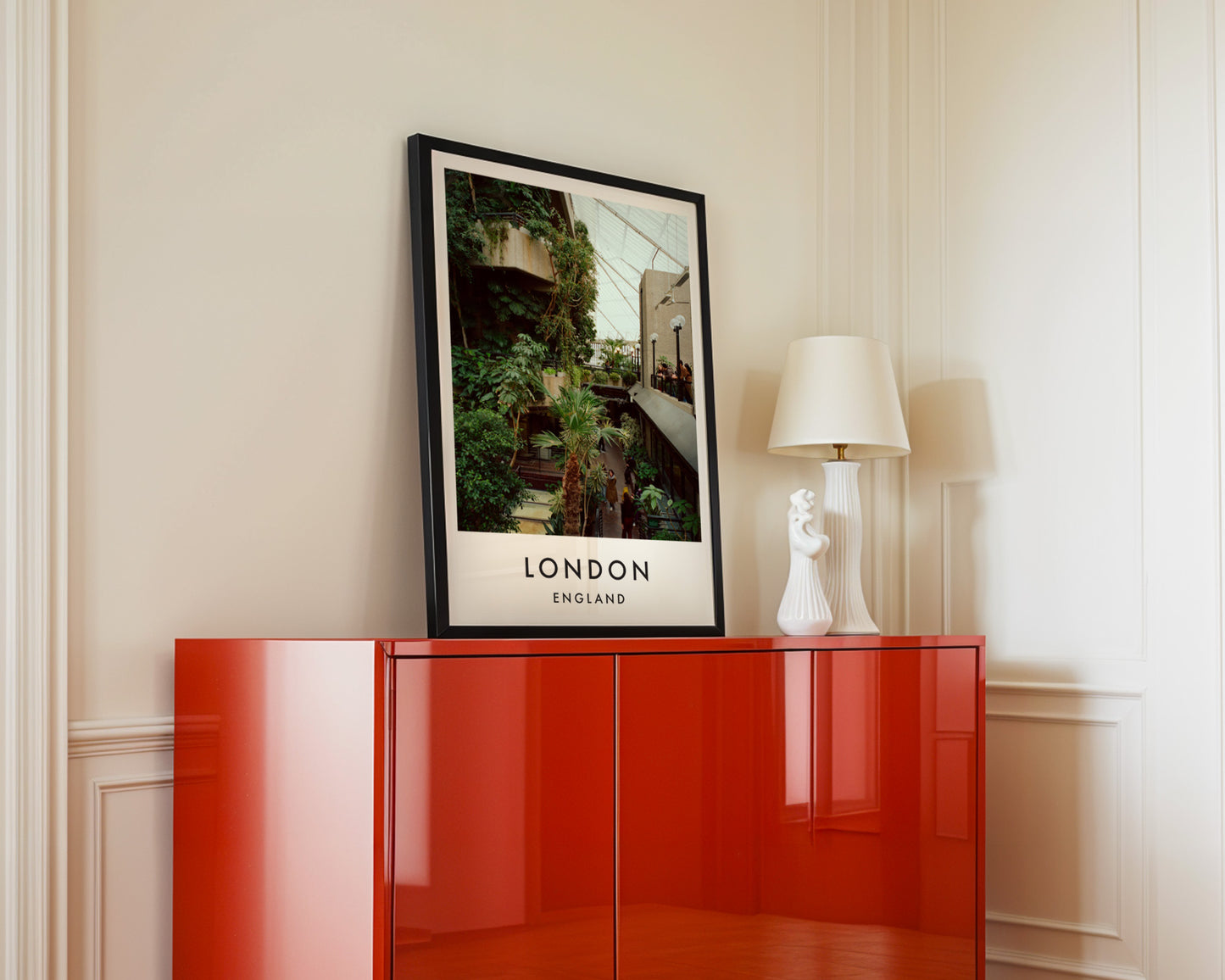 Barbican Conservatory Tropical Plants Interior - London analogue photography poster print in interior design setting