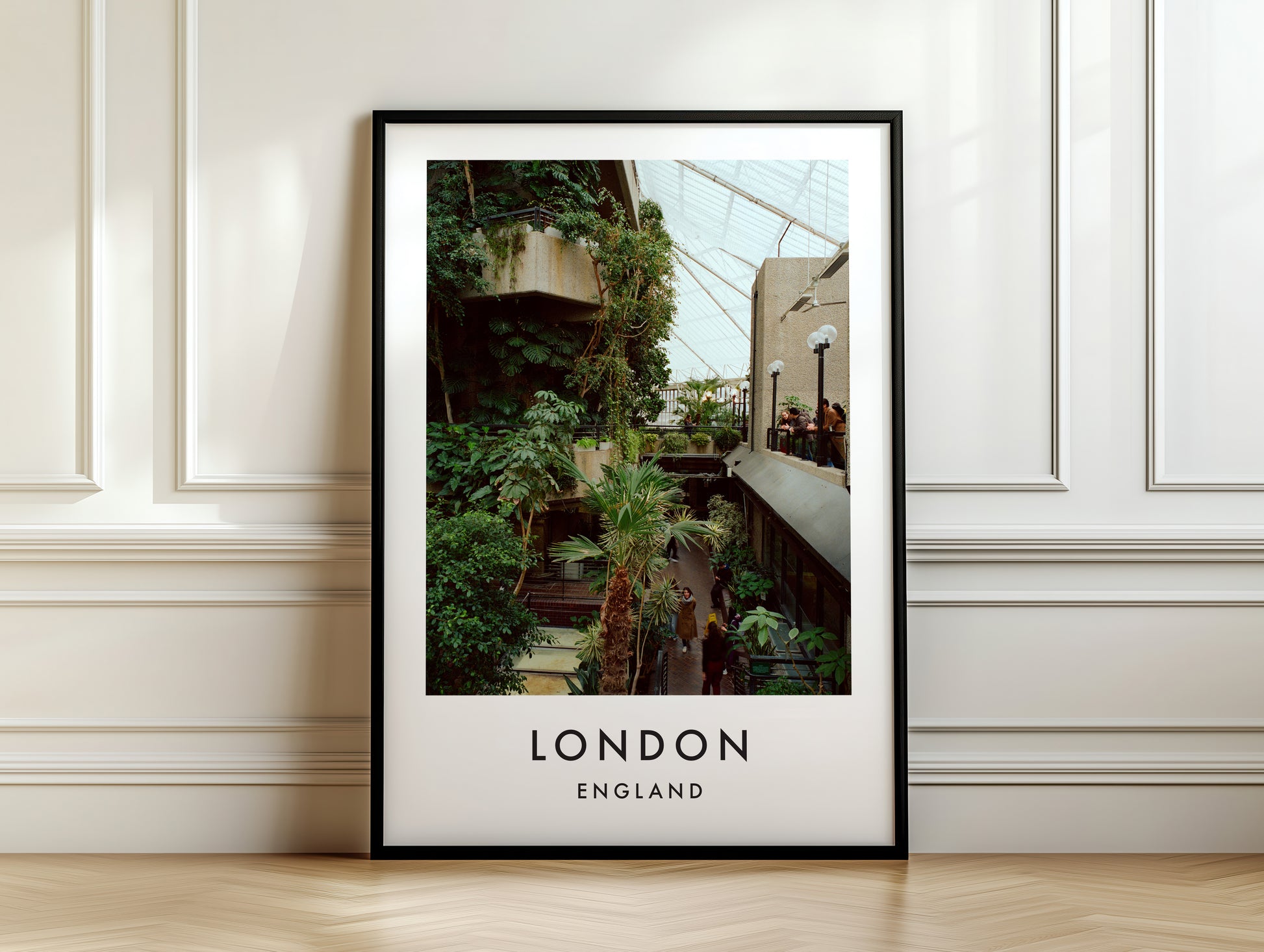 Barbican Conservatory Tropical Plants Interior - London analogue photography poster print on white panelled wall
