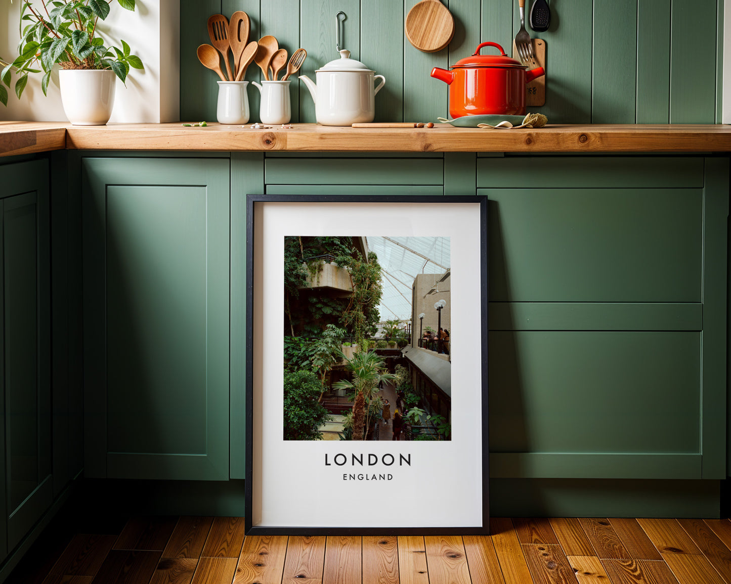 Barbican Conservatory Tropical Plants Interior - London analogue photography poster print on minimalist white wall