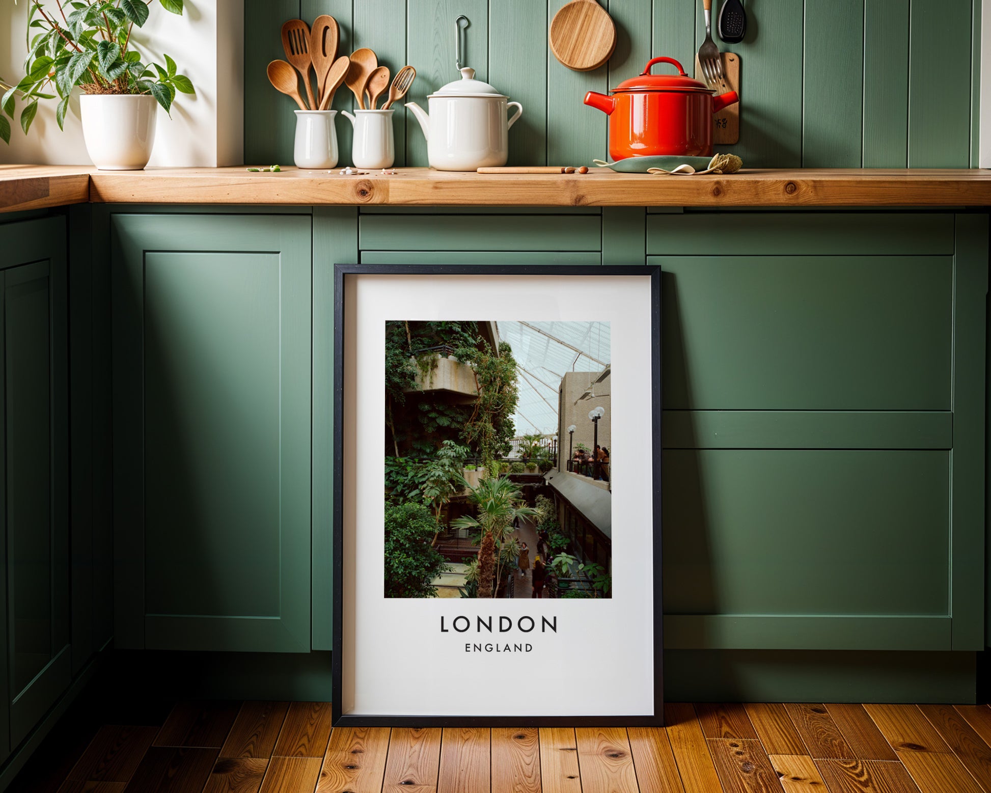 Barbican Conservatory Tropical Plants Interior - London analogue photography poster print on minimalist white wall