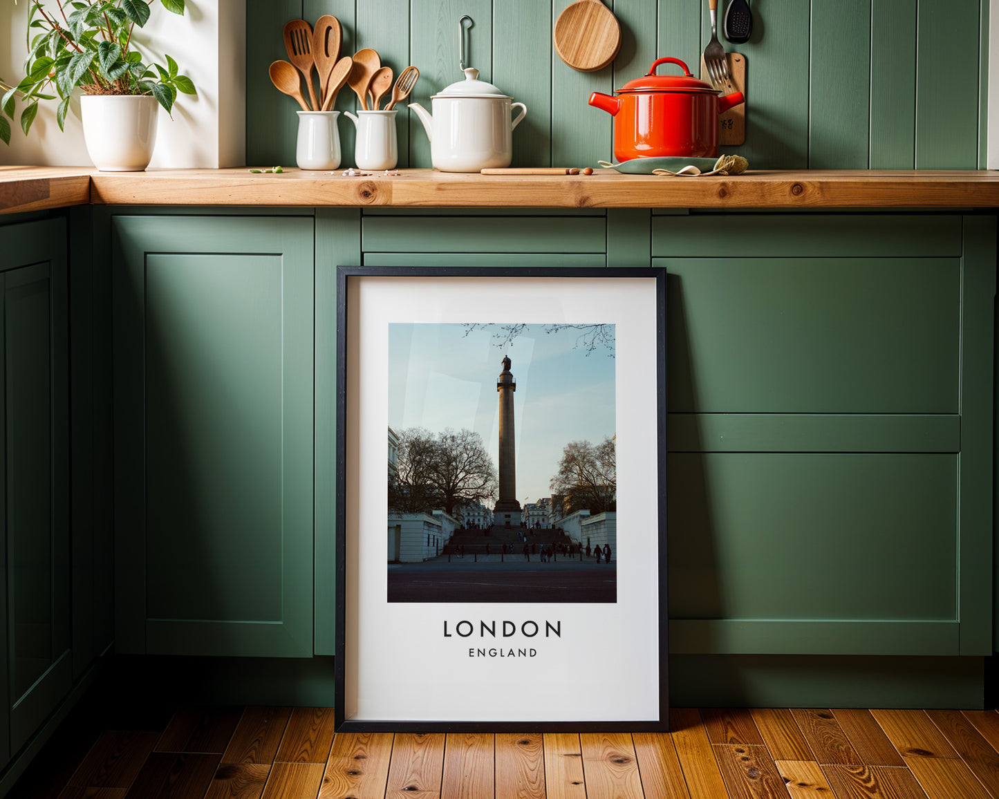 Duke of York Column The Mall Steps Twilight - London analogue photography poster print on minimalist white wall