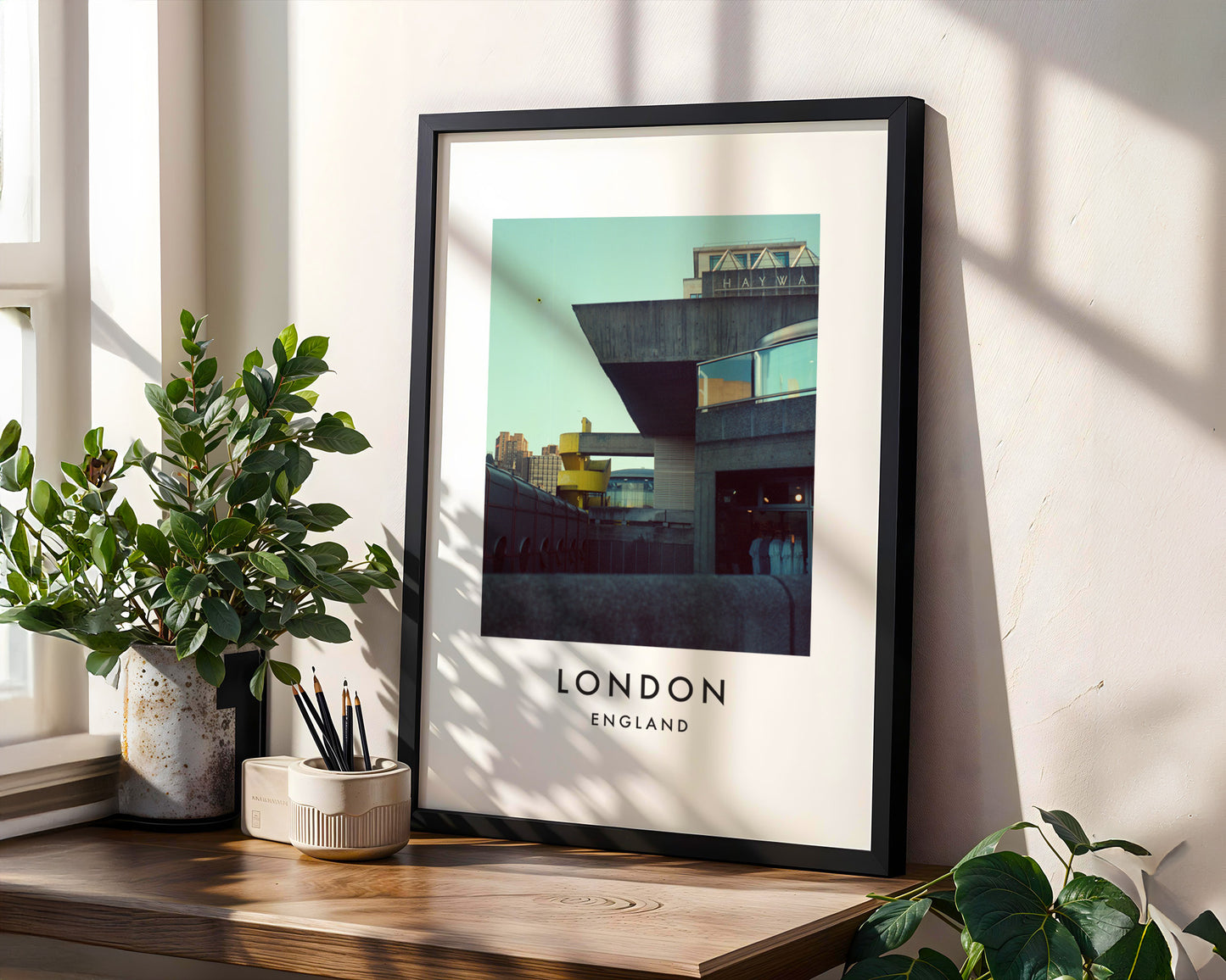 Hayward Gallery South Bank Brutalist - London analogue photography poster print in modern room setting