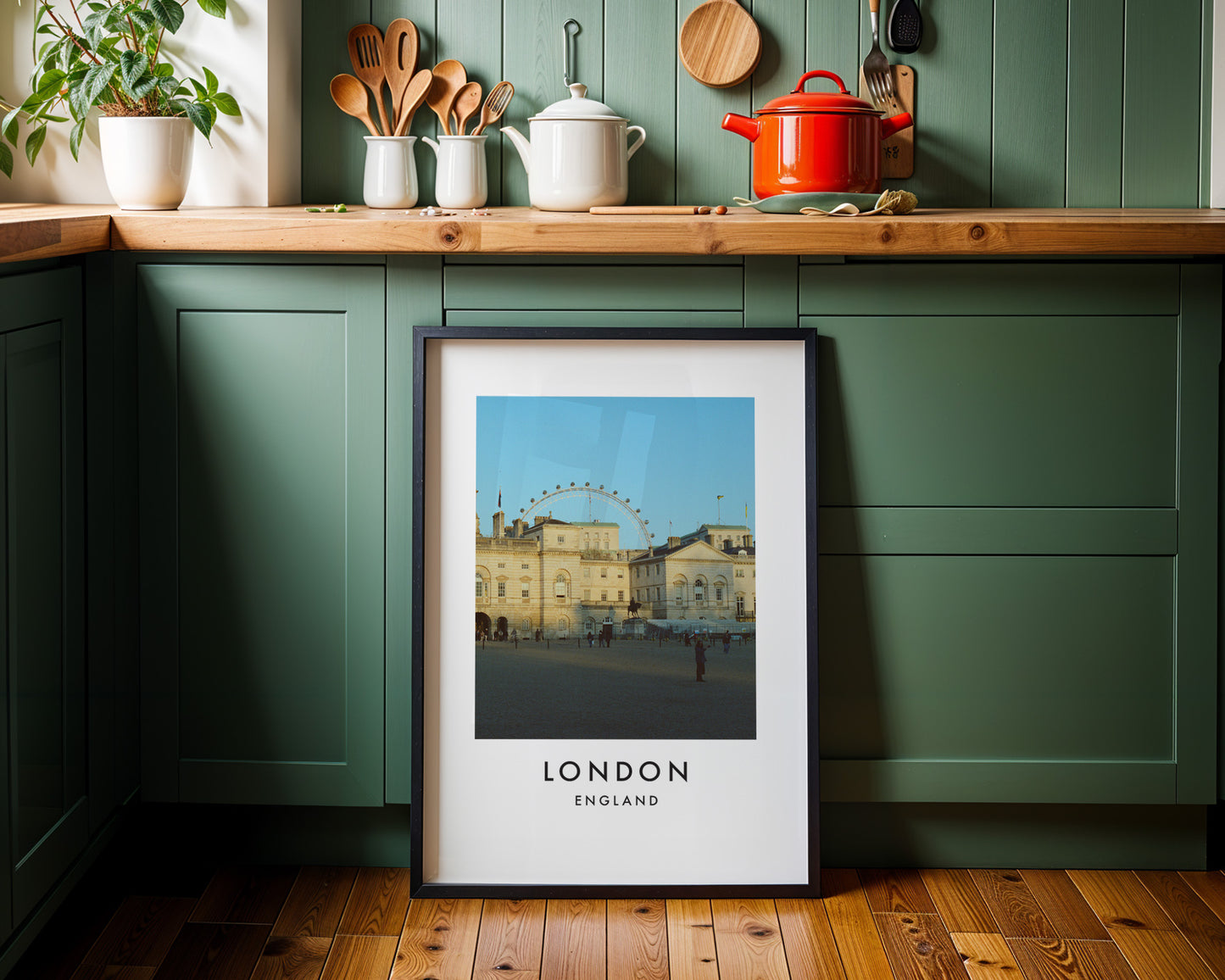 Horse Guards Parade London Eye Closer View - London analogue photography poster print on minimalist white wall