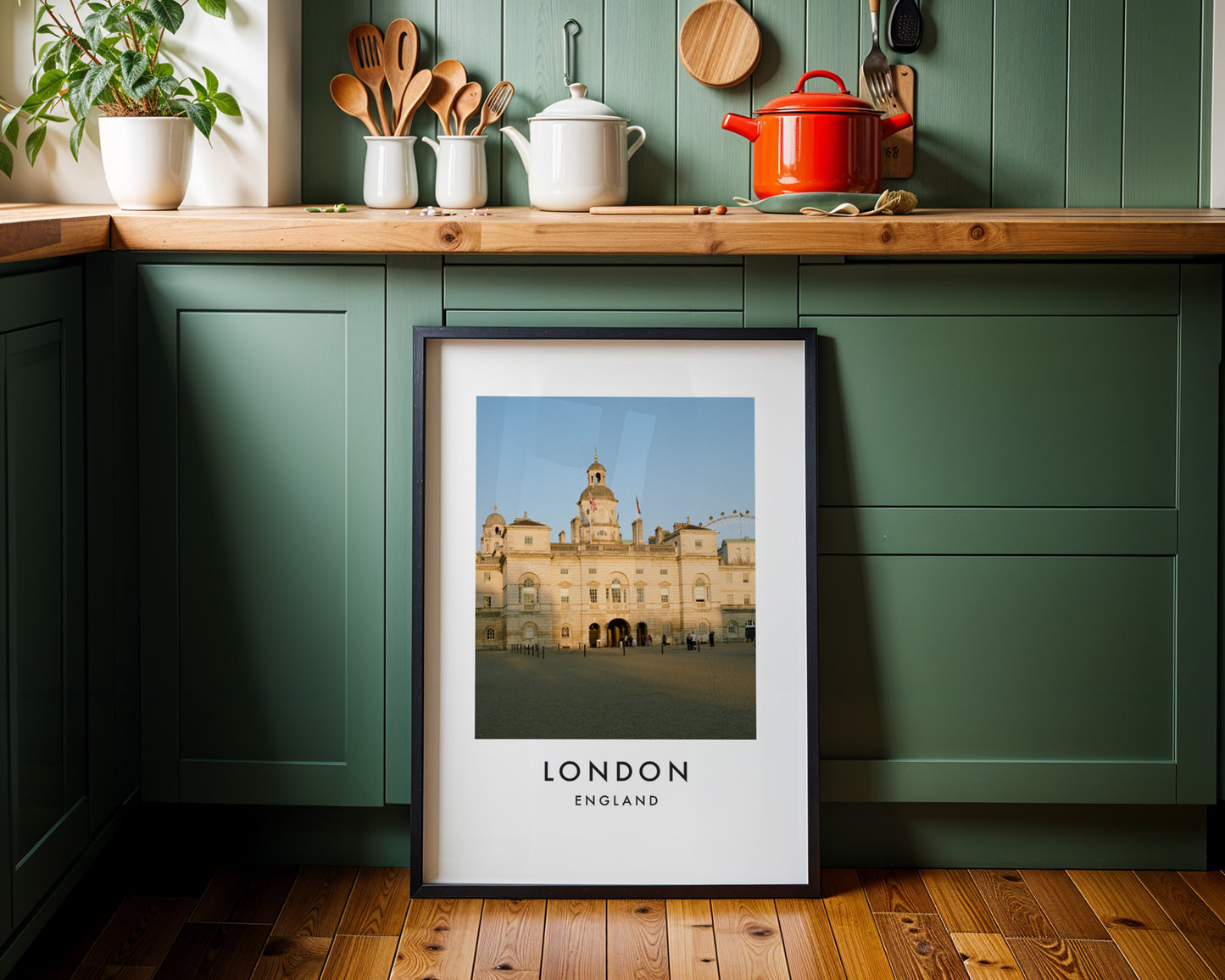 Horse Guards Parade London Eye Golden Light - London analogue photography poster print on minimalist white wall