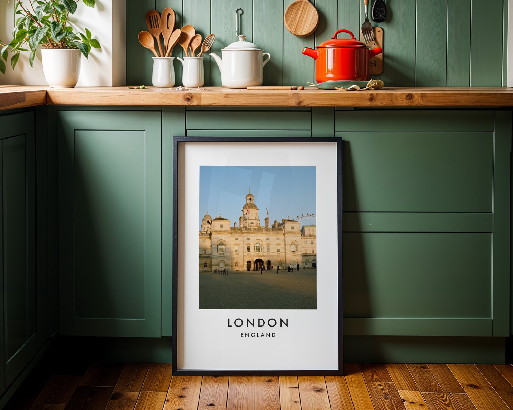 Horse Guards Parade London Eye Golden Light - London analogue photography poster print on minimalist white wall