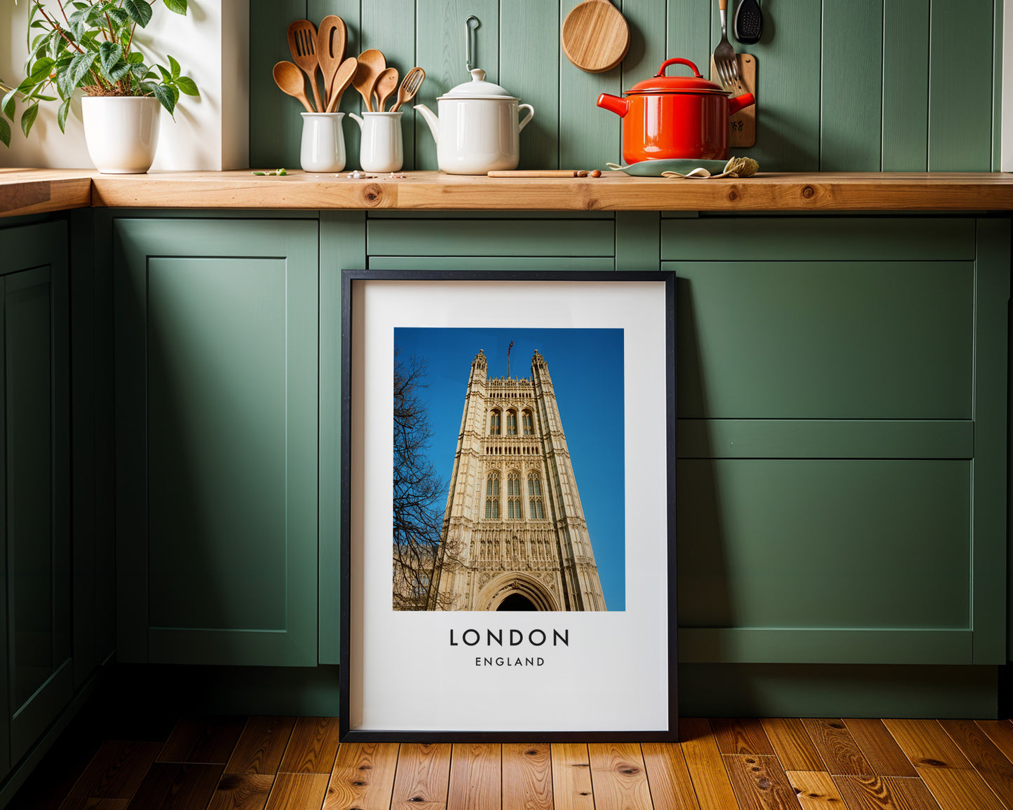 Victoria Tower Low Angle Arch Entrance - London analogue photography poster print on minimalist white wall